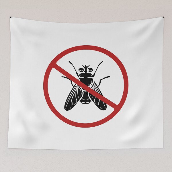 Item preview, Prohibited Sign, Flies, Black, Red, White Sign, Pest Control  designed and sold by AASparksDesigns.