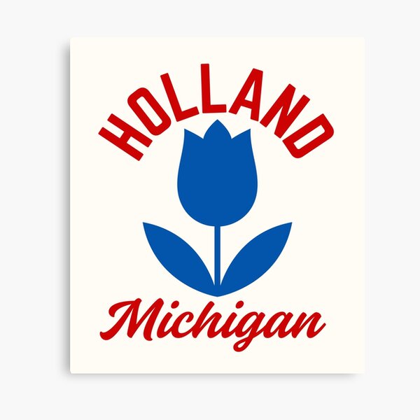 Item preview, Retro Abstract Holland Michigan Tulip - Red and Blue  designed and sold by TimelessLocales.