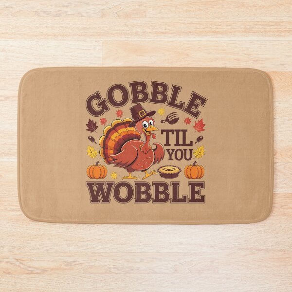 Item preview, Funny Thanksgiving Gobble Til You Wobble designed and sold by TeeGrit.