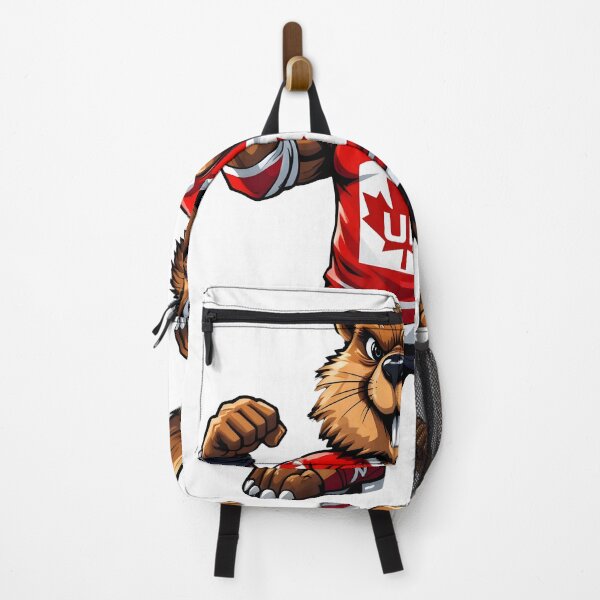 Item preview, Strong Canadian Beaver Elbows UP - Cartoon Character with Maple Leaf Shirt designed and sold by BrushRushX.