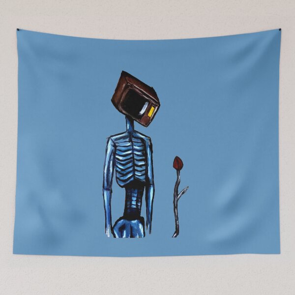 Item preview, TV head acrylic painting.  designed and sold by RCAnimals.