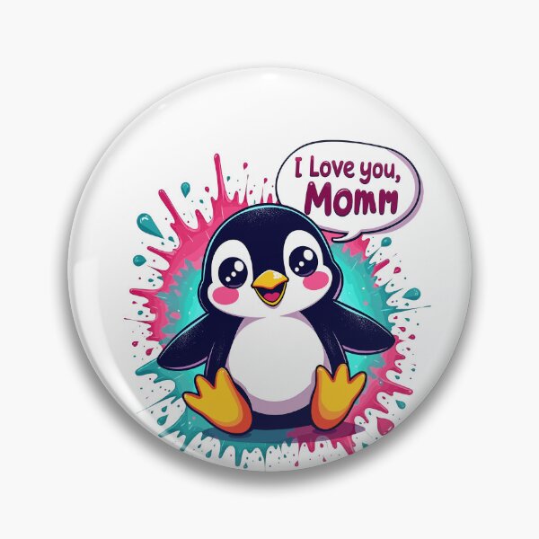 Item preview, Lindo pingüino kawaii con "¡Te quiero, mamá!": adorable diseño para el Día de la Madre designed and sold by Fragy72.