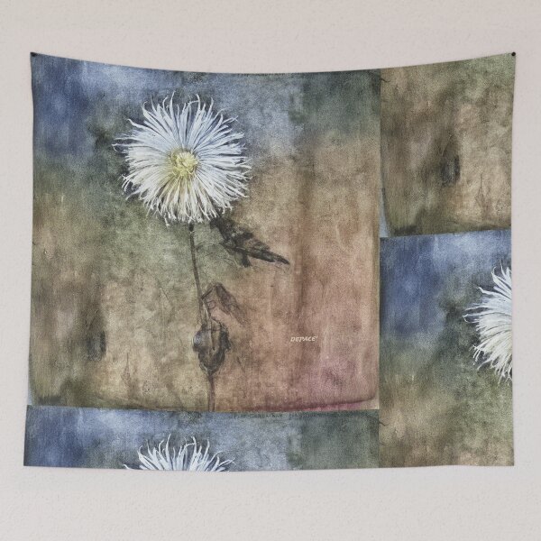 Item preview, A Vintage Chrysanthemum & Bird on Weathered Canvas - dePace' designed and sold by mrpropcake.