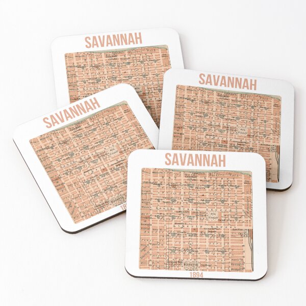 Item preview, Savannah around 1894: Vintage city map for local patriots and Southern fans designed and sold by RetroTraveller.