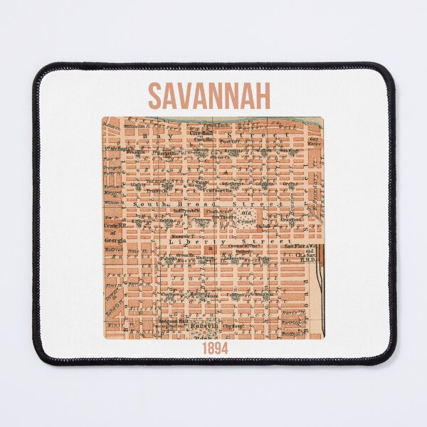 Item preview, Savannah around 1894: Vintage city map for local patriots and Southern fans designed and sold by RetroTraveller.