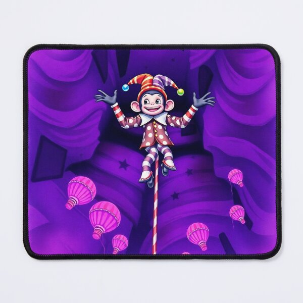 Item preview, Cartoon Jester Monkey Balancing on a Stick – Whimsical Purple Art designed and sold by Geddit Designs.
