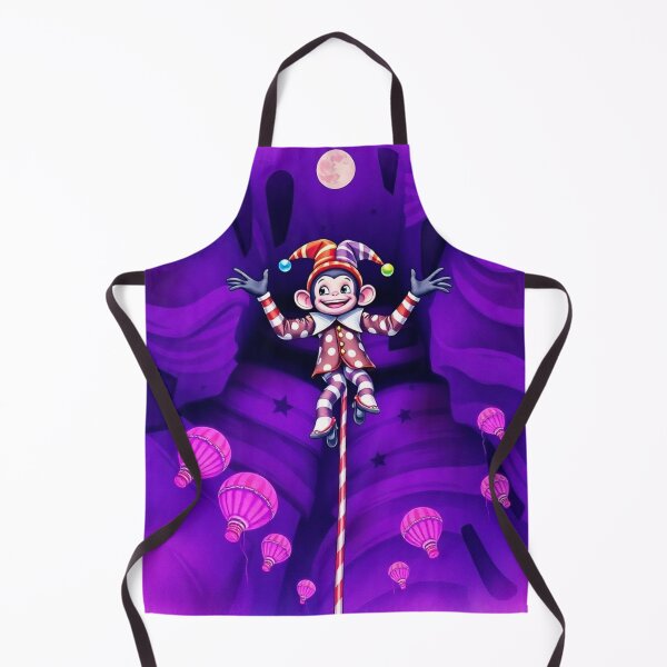 Item preview, Cartoon Jester Monkey Balancing on a Stick – Whimsical Purple Art designed and sold by Geddit Designs.