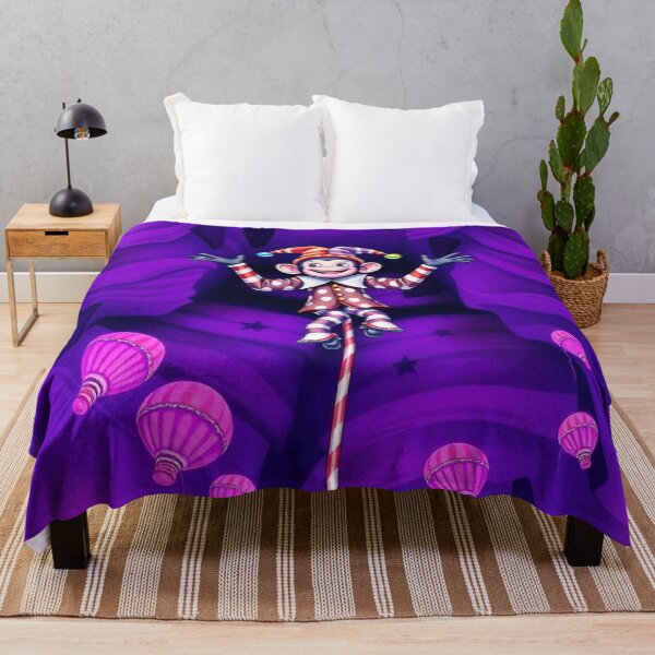 Item preview, Cartoon Jester Monkey Balancing on a Stick – Whimsical Purple Art designed and sold by Geddit Designs.