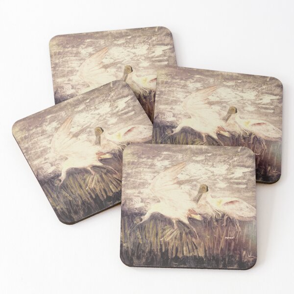 Item preview, Roseate Spoonbills on a Timeworn Canvas - dePace' designed and sold by mrpropcake.