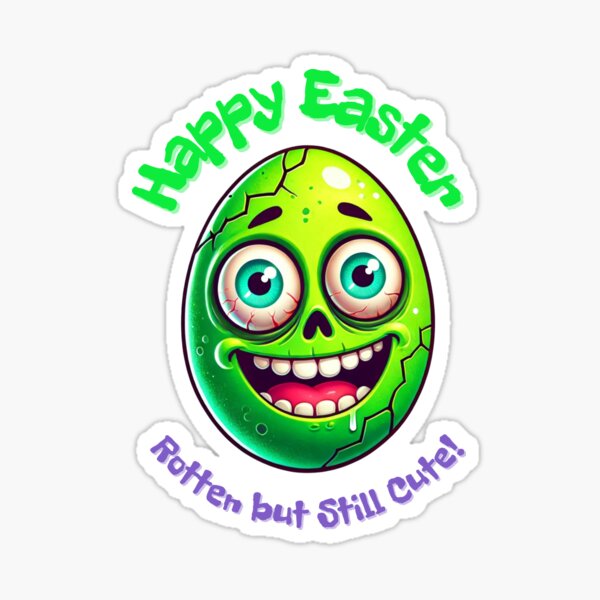 Happy Easter – Funny Zombie Easter Egg Rotten but Still Cute Sticker