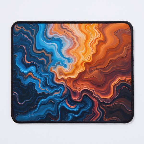 Item preview, Fiery Cosmic Swirl - Neon Orange & Electric Blue Abstract designed and sold by rajasekhark.