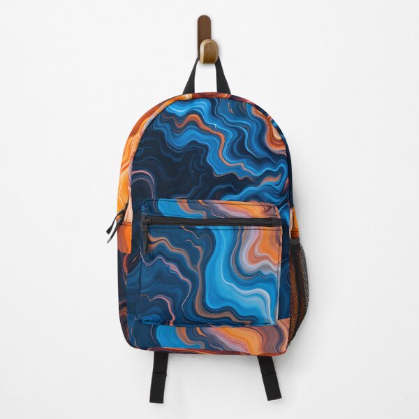 Item preview, Fiery Cosmic Swirl - Neon Orange & Electric Blue Abstract designed and sold by rajasekhark.