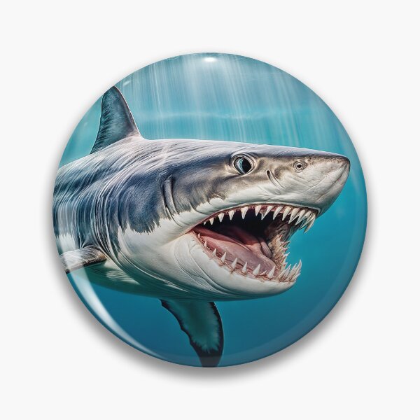 Item preview, Big shark with open jaws full of sharp teeth taken close-up. Horror in the depth. designed and sold by IaroslavB.