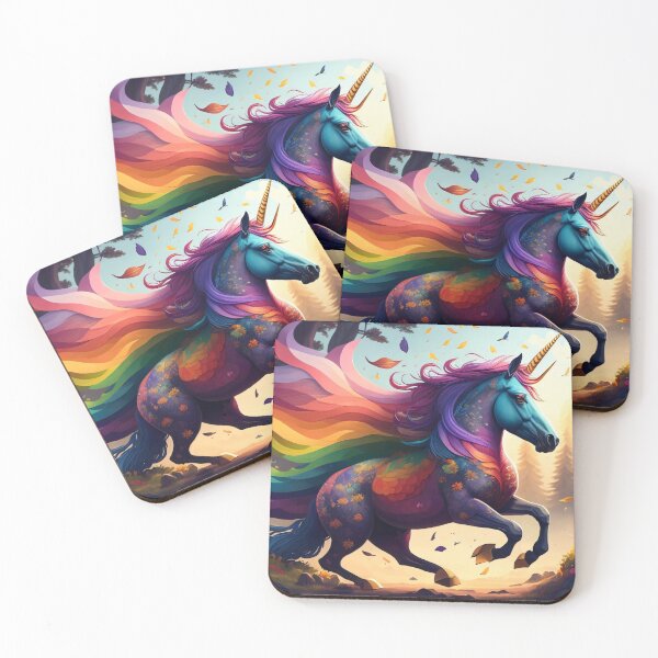 Item preview, Forest Prism: A Majestic Unicorn's Radiant Gallop designed and sold by CrushyAIDesigns.