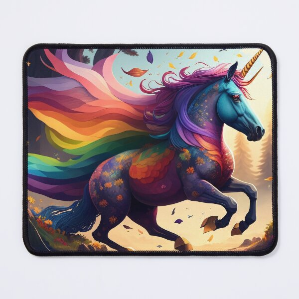 Item preview, Forest Prism: A Majestic Unicorn's Radiant Gallop designed and sold by CrushyAIDesigns.