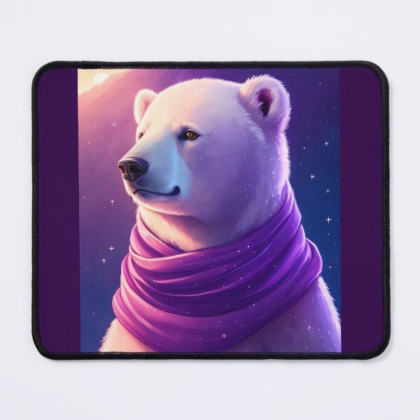 Item preview, Celestial Aurora: A Polar Bear's Majestic Stroll under the Purple Night Sky designed and sold by CrushyAIDesigns.