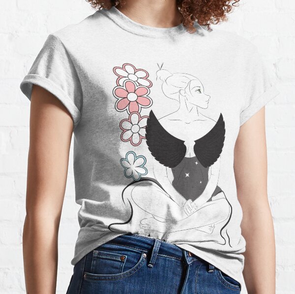 Artikel-Vorschau von Anime-Manga-Modemodell mit Blumen, designt und verkauft von Morose-merch.