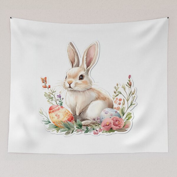 Artikelvorschau, Watercolor Easter Bunny with Eggs entworfen und verkauft von WinfinityStudio.