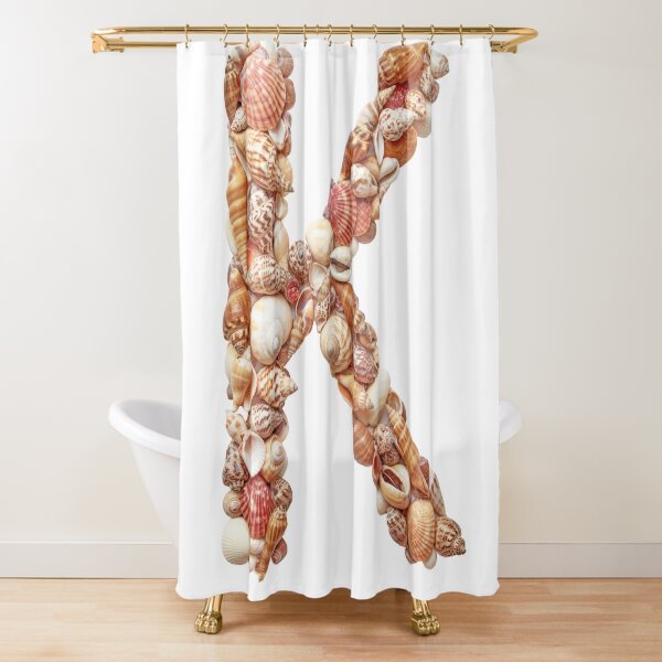 SHELLS LETTER K Shower Curtain