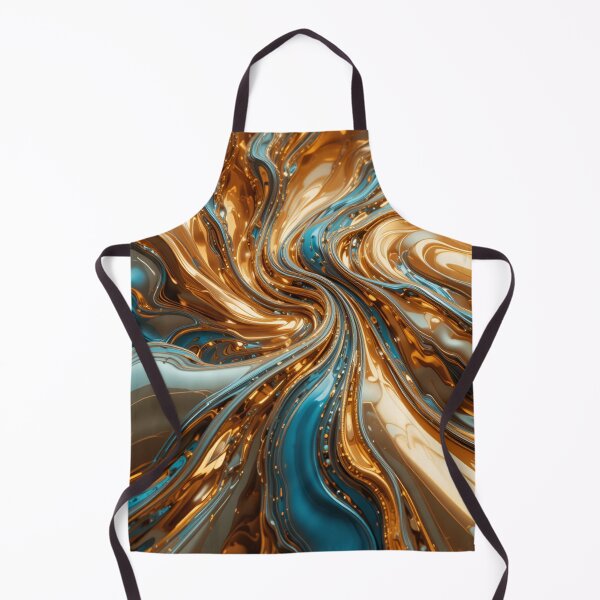 Item preview, Futuristic Molten Metal Swirl – Abstract Orange, Gold & Cyan designed and sold by rajasekhark.