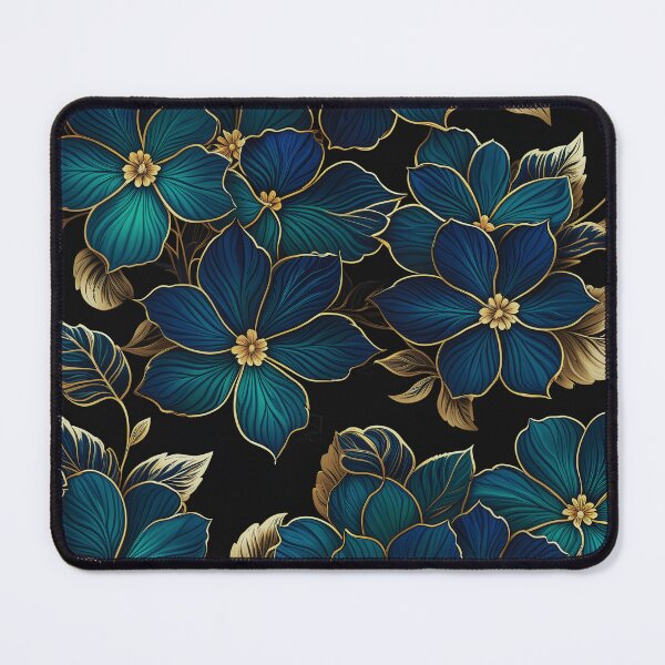 Item preview, Luxurious Teal and Gold Floral Pattern | Elegant Dark Botanical Design designed and sold by Juliette Ozkalfayan.