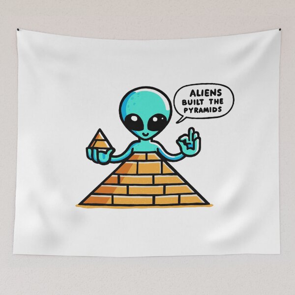 Item preview, Aliens Built the Pyramids - cartoon  designed and sold by FunnehGacha.
