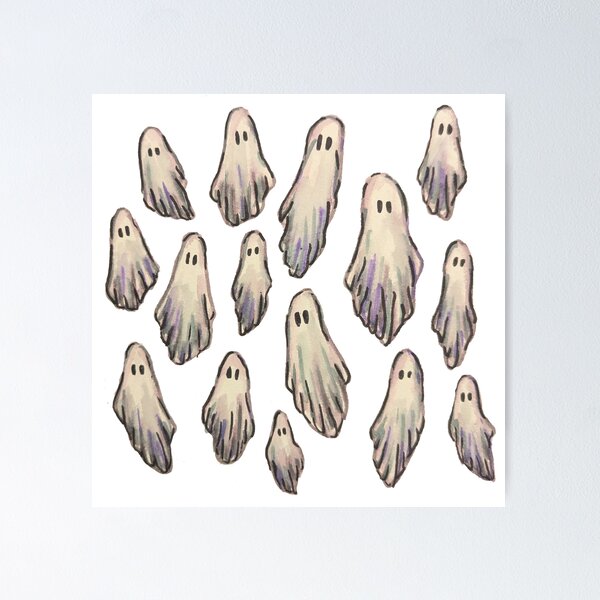 Item preview, Painted Watercolor Ghosts Floating  designed and sold by Spiderandfly.