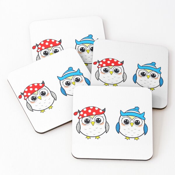 Item preview, 2 Owls Retro Art Print - Stickers designed and sold by Earth Nature Creations.
