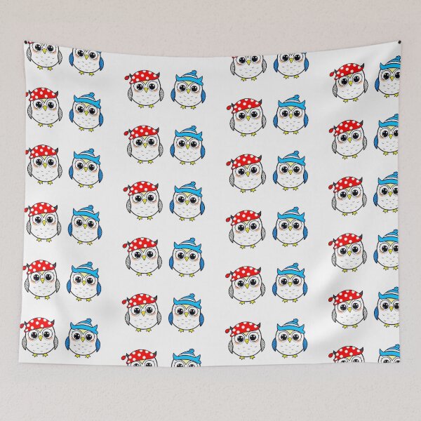 Item preview, 2 Owls Retro Art Print - Stickers designed and sold by Earth Nature Creations.