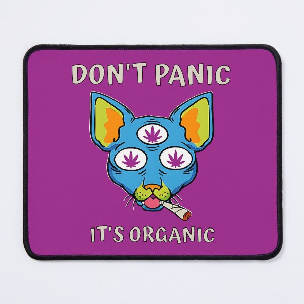 Item preview, Dont Panic, Its Organic. Funny Smoking Cat designed and sold by Mariana Piana.