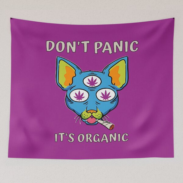 Item preview, Dont Panic, Its Organic. Funny Smoking Cat designed and sold by Mariana Piana.