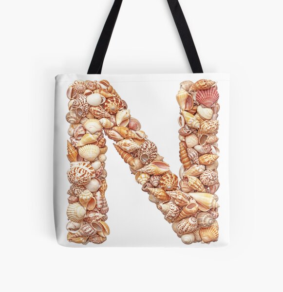 SHELLS LETTER N All Over Print Tote Bag