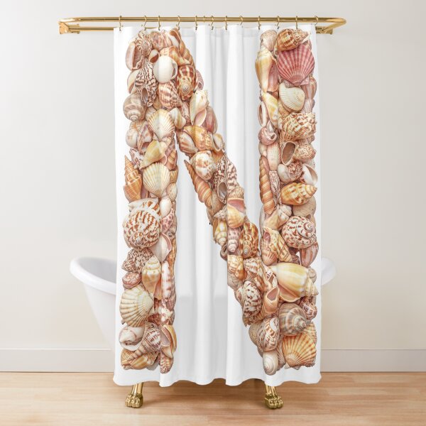 SHELLS LETTER N Shower Curtain