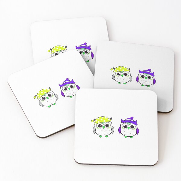 Item preview, 2 Owls Retro Art Print - Stickers designed and sold by Earth Nature Creations.