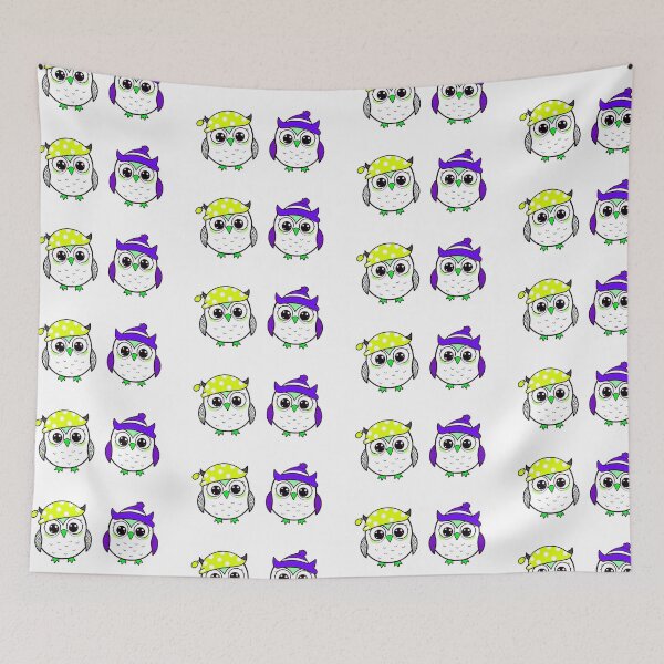 Item preview, 2 Owls Retro Art Print - Stickers designed and sold by Earth Nature Creations.