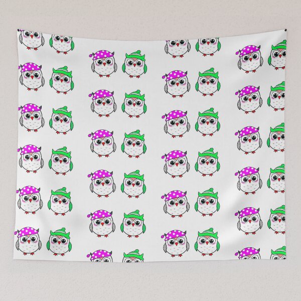Item preview, Owls Retro Art Print - Stickers designed and sold by Earth Nature Creations.