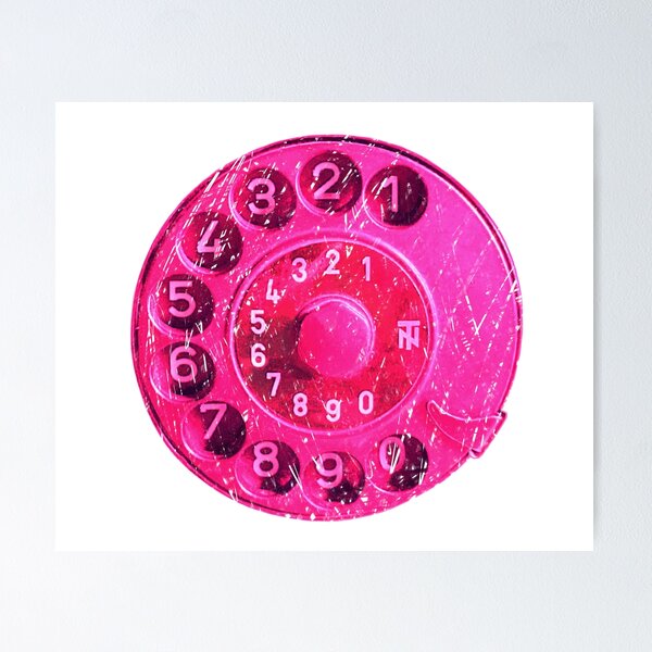 Item preview, Retro phone dial, distressed pink vintage rotary telephone designed and sold by suekieper.