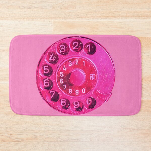 Item preview, Retro phone dial, distressed pink vintage rotary telephone designed and sold by suekieper.