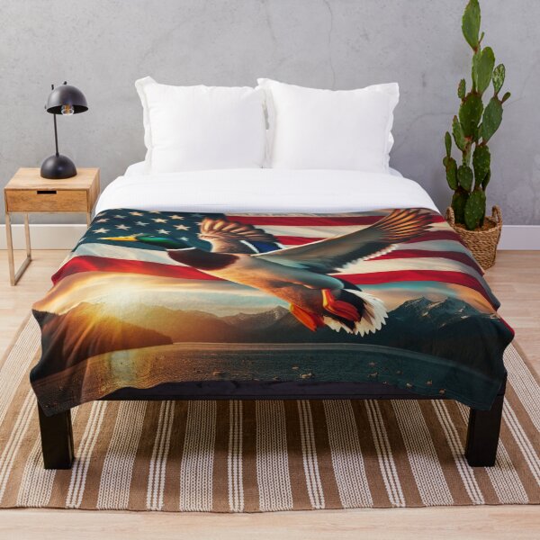 Item preview, Pato y bandera estadounidense designed and sold by Rob5Designs.