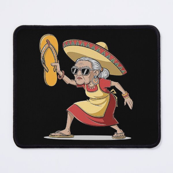 Item preview, Angry Grandma with Flip Flop – Funny Mexican Cartoon Illustration designed and sold by love3617.
