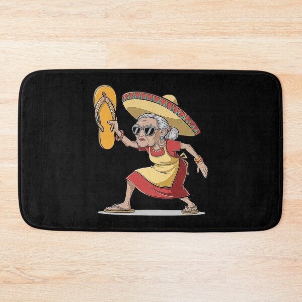 Item preview, Angry Grandma with Flip Flop – Funny Mexican Cartoon Illustration designed and sold by love3617.