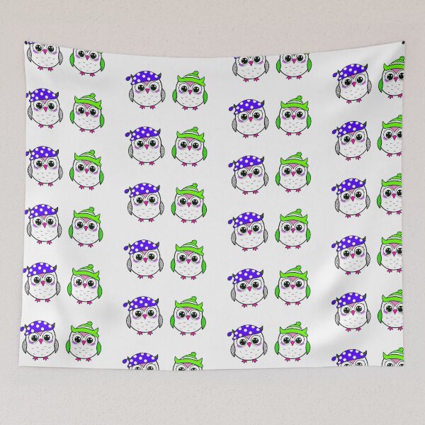 Item preview, 2 Owls Retro Art Print - Stickers designed and sold by Earth Nature Creations.