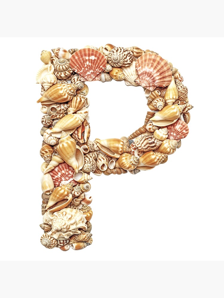 Thumbnail 4 of 4, Pillow, SHELLS LETTER P designed and sold by Art-type.