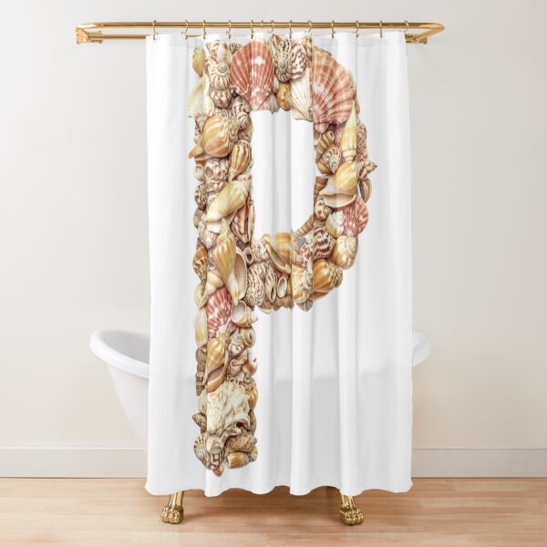 SHELLS LETTER P Shower Curtain