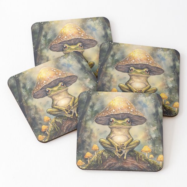Item preview, Frog in a Fungi Wonderland designed and sold by SporeandCanvas.