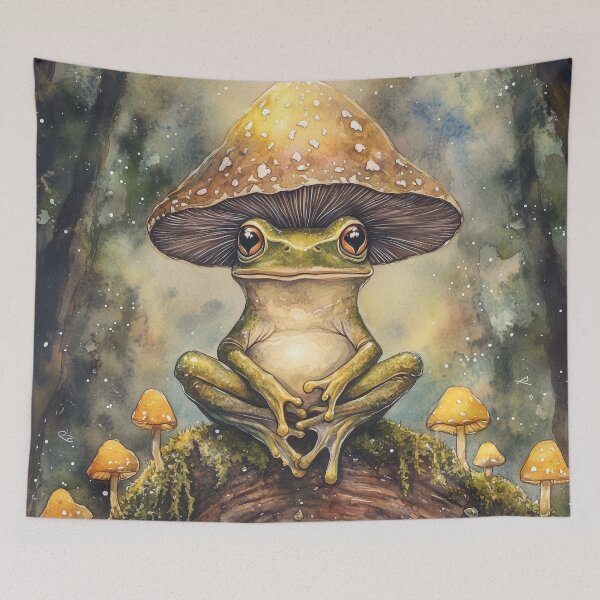 Item preview, Frog in a Fungi Wonderland designed and sold by SporeandCanvas.