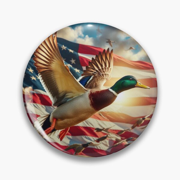 Item preview, Bandera estadounidense con pato real designed and sold by Rob5Designs.