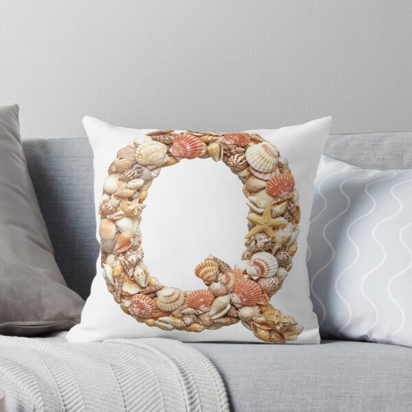 SHELLS LETTER Q Throw Pillow