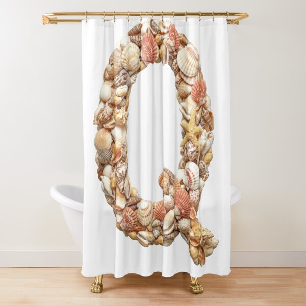 SHELLS LETTER Q Shower Curtain