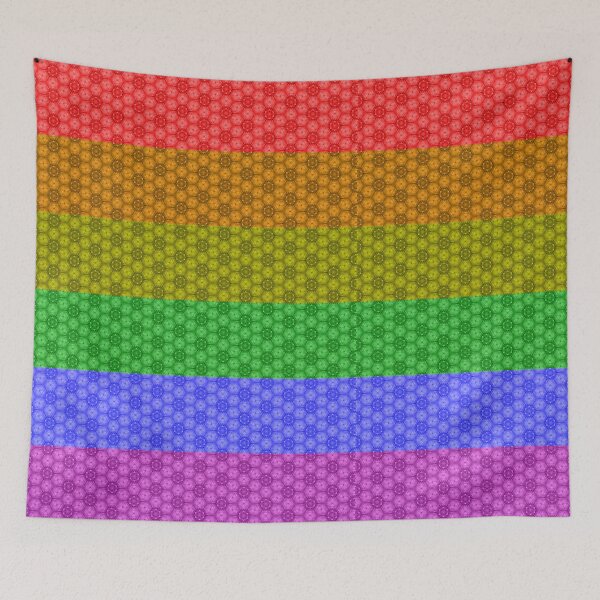 Item preview, Floral Gay Pride Colors Pattern designed and sold by PrideFeliz.